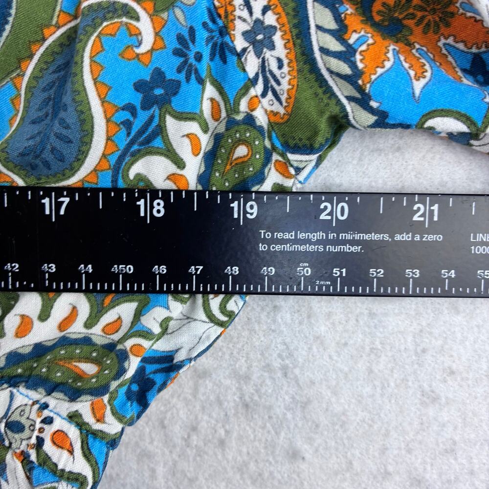 Harlow & Rose Paisley Floral Maxi Dress Womens XL Blue Fit Flare Peasant Cottage - Picture 8 of 12
